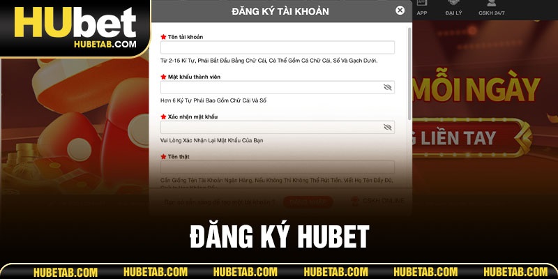 đăng ký HUBET